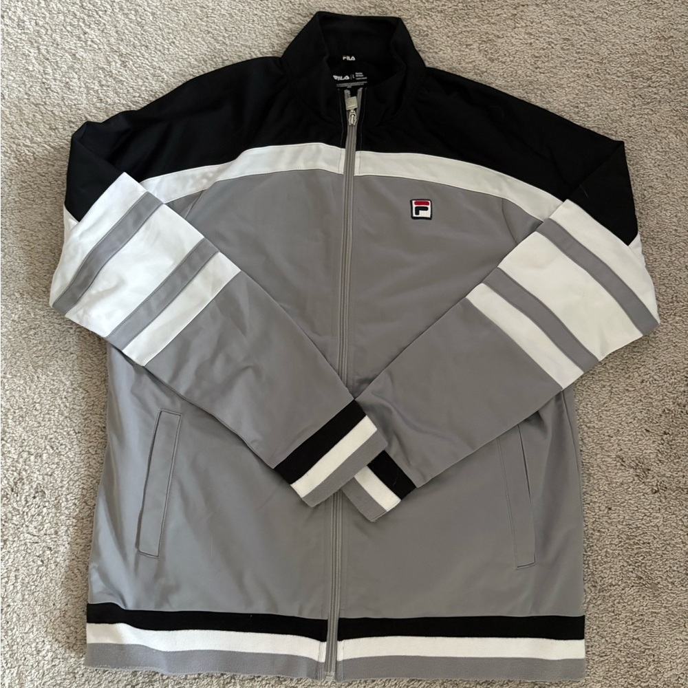 FILA VINTAGE COURTO MK2 TRACK TOP CHARCOAL GREY/BLACK large pants medium set